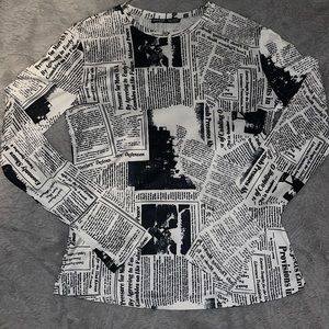 NEWSPAPER LONG SLEEVE TOP!!